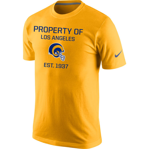 Men NFL Los Angeles Rams Nike Property Of Performance TShirt  Gold->nfl t-shirts->Sports Accessory